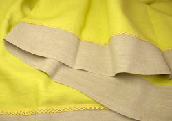 Linen Tablecloth (Nuance. tilleul × natural) - Click Image to Close